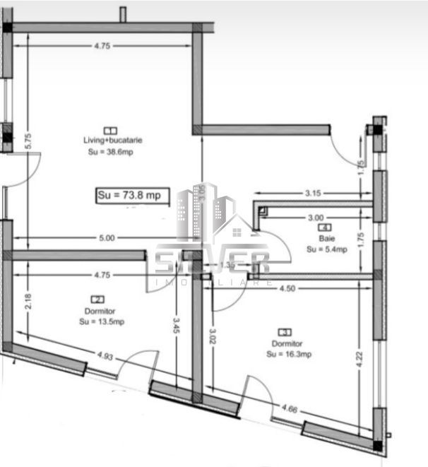 Apartament cu 3 camere/74 mp/gradina 62 mp. - Poză 4