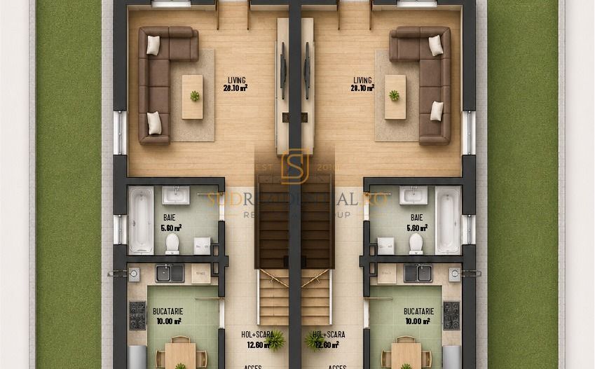 Vila tip duplex str. Gloriei, Bragadiru. P+1+POD - Schiță 8