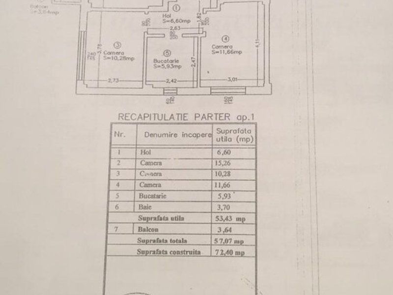 Apart 3 cam nemobilat + parcare - Poză 15