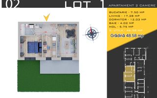 Apartament 2 Camere cu Gradina Proprie si loc de parcare - Poză 1