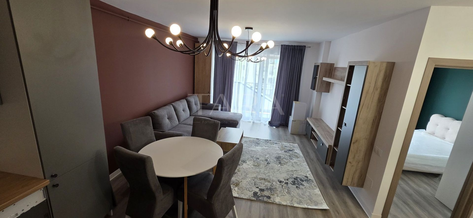 Apartament 2 camere, Florești Centru, bloc nou, complet mobilat. - Poză 1
