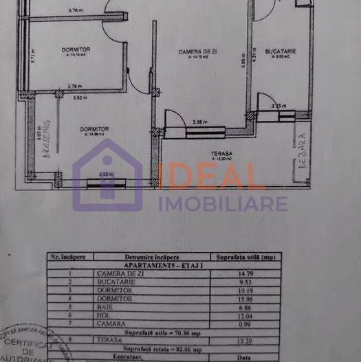 Apartament cu 3 Camere si terasa in Ciresica- Comision 0% - Schiță 7