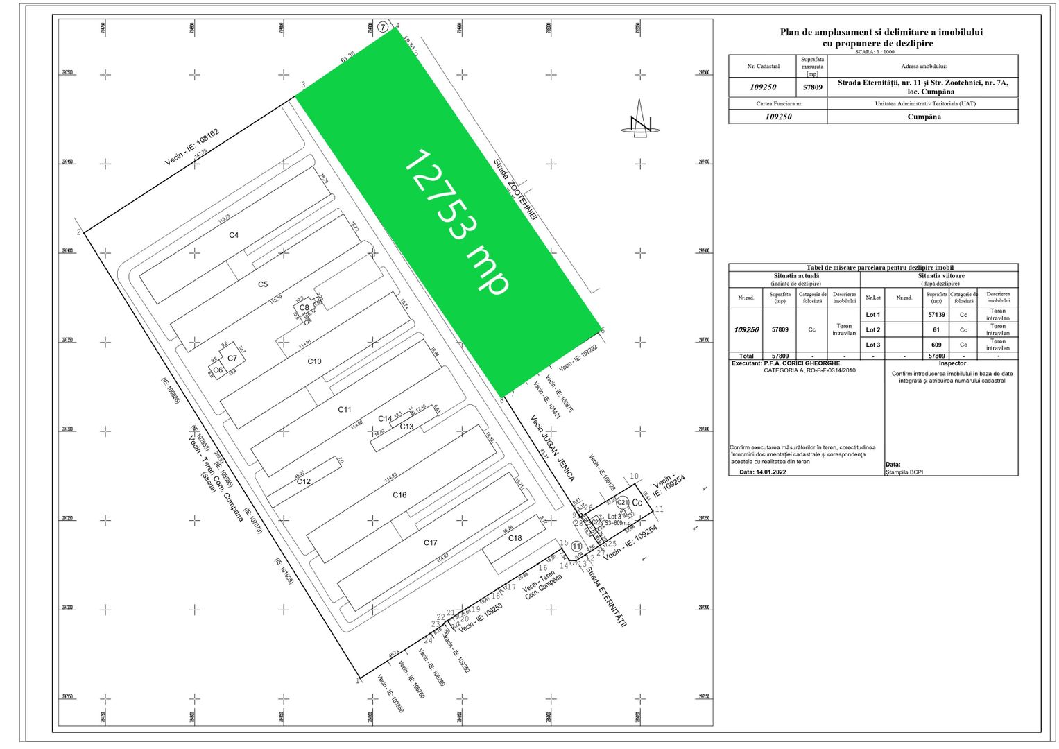 Teren intravilan parcelabil Cumpana - dubla deschidere (60ml + 200ml) - Poză 1