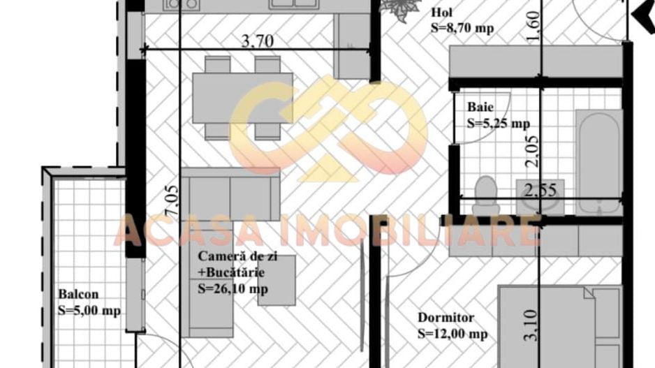 NOU APARTAMENT 2 CAMERE 57MP - Poză 3