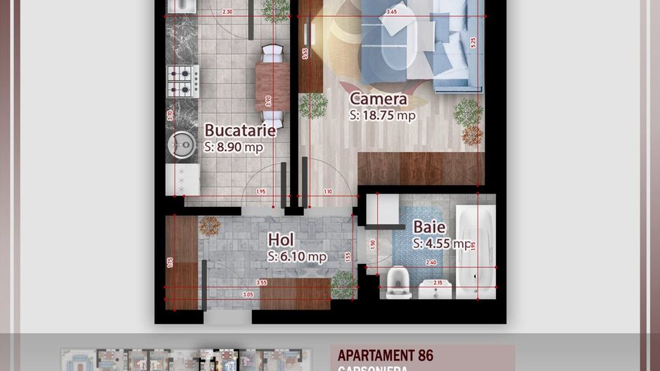 Garsoniera ideala pt  investitie Titan Pallady Metrou Nicolae Teclu - Schiță 13