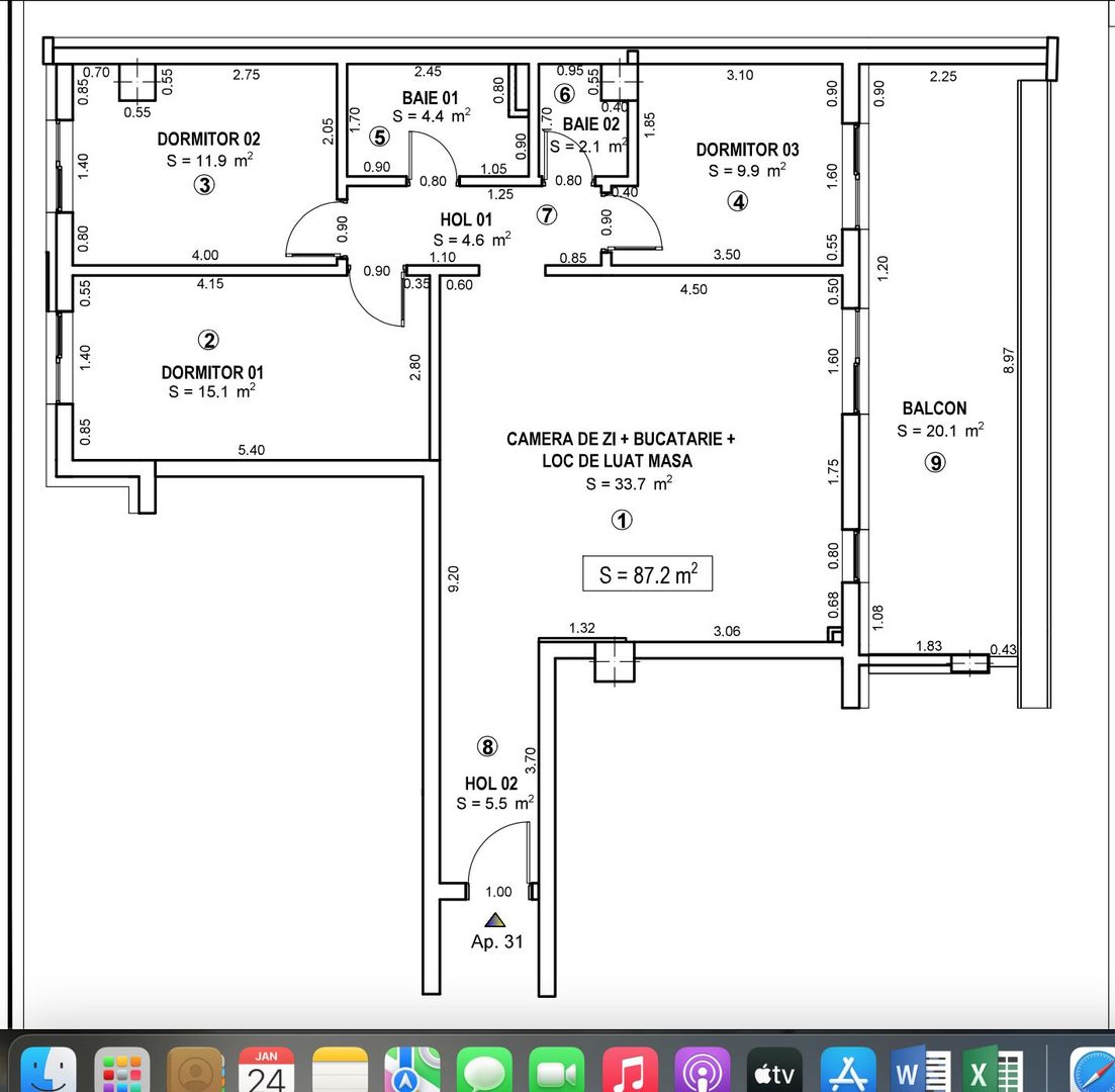 Apartament bloc nou 4 camere - Poză 3
