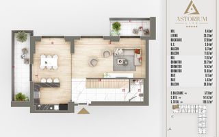 4 camere Duplex  Proiect Premium Titan Pallady - Schiță 5