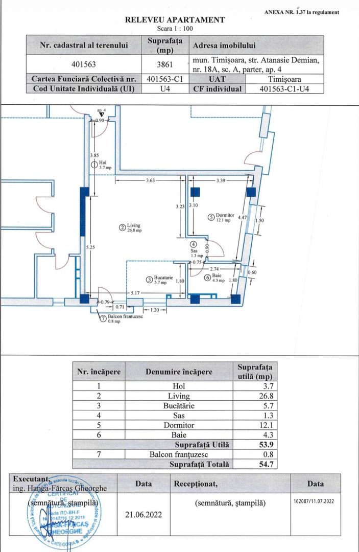 Apartament+loc de parcare subteran inclus in pret! comision0% - Schiță 5