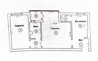 2 camere | Etaj 2 | Renovat | Mobilat si utilat | Centrala proprie - Schiță 18
