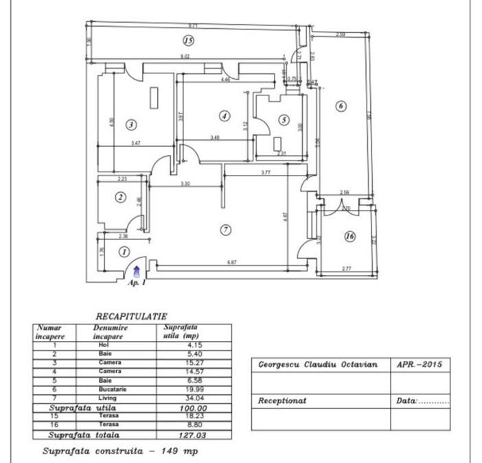 3 camere  + LOC DE PARCARE inclus || AVIATIEI - Schiță 22