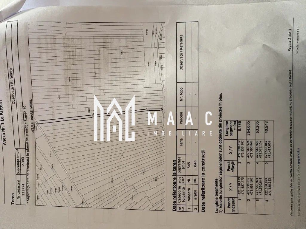 Teren extravilan 2393 mp | Gura Râului | acces, Carte Funciară - Poză 3