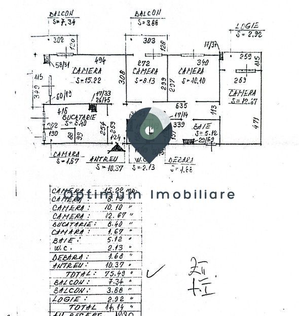 Apartament cu 4 camere in Manastur, zona Napolact! - Schiță 12