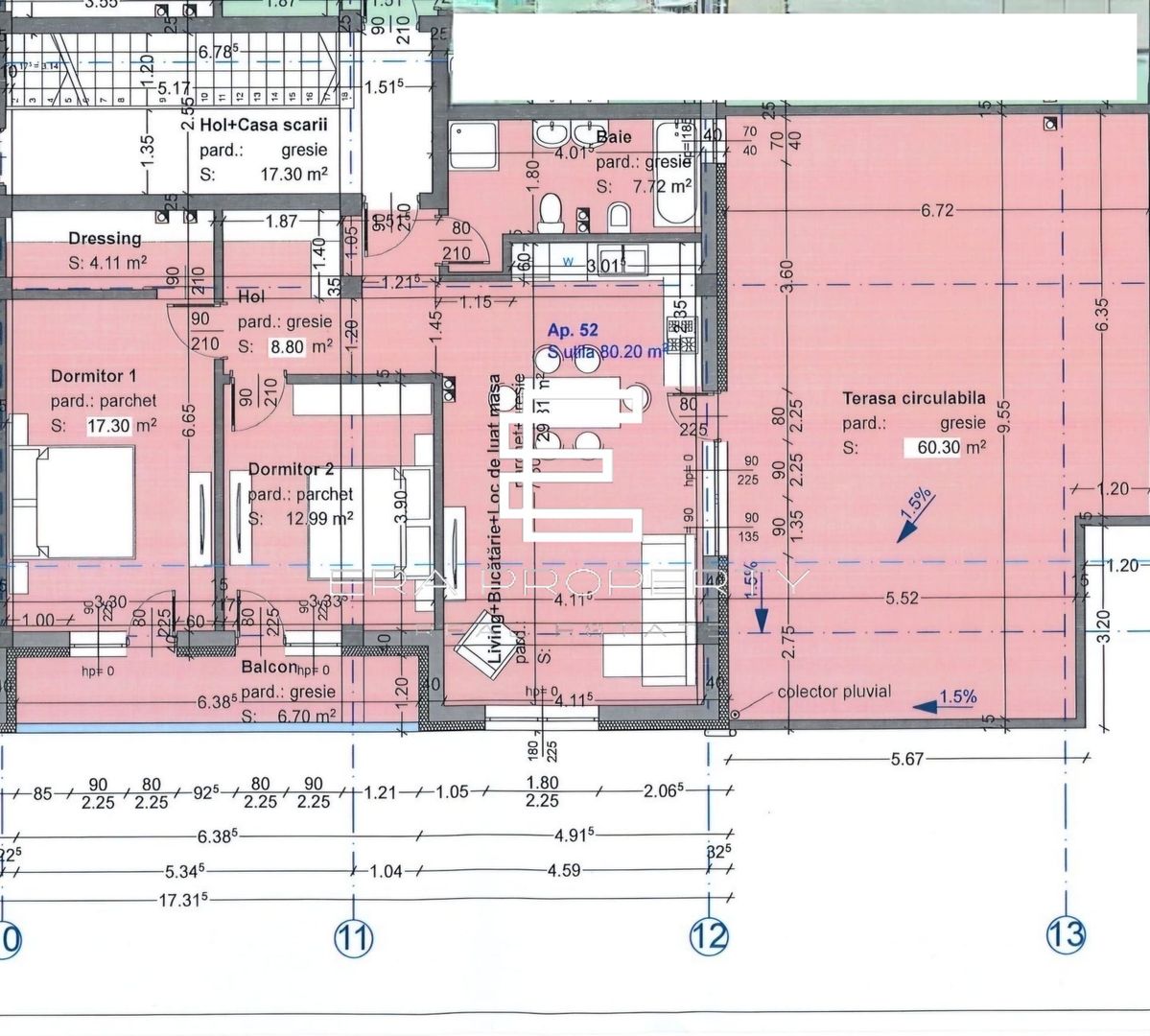 Penthouse de vanzare in Selimbar-nou, 80mp-terasa de 60 mp - Schiță 6