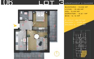 Apartament 2 camere Theodor Pallady Metrou Teclu Comision 0 - Poză 1