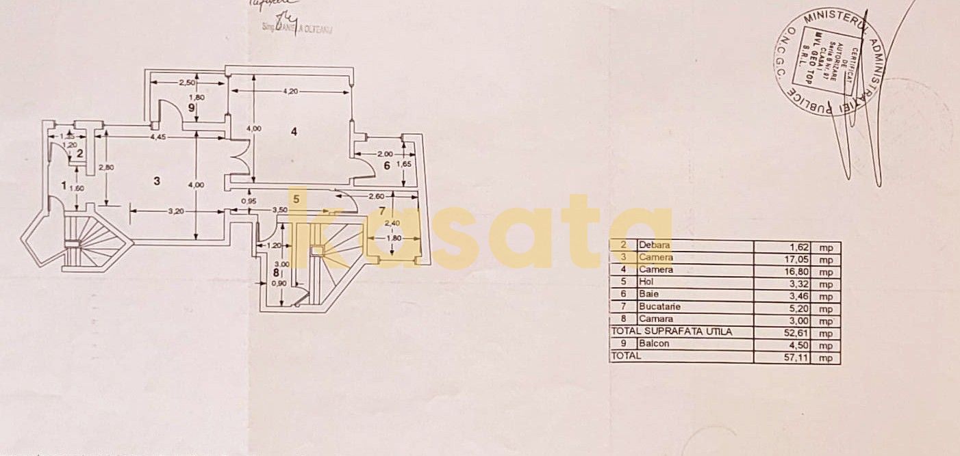 2 Camere | Clădire Interbelică | Centrala proprie | Acces stradal - Schiță 21