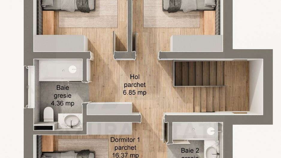 Casă tip duplex curte 350 mp 120 mp utili terasa 22 mp Sura Mare - Poză 9
