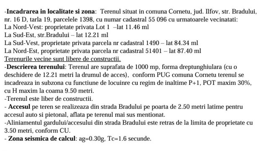 teren intravil+proiect casa/com.Cornetu/IF la 3min de autostr. A0 - Poză 4