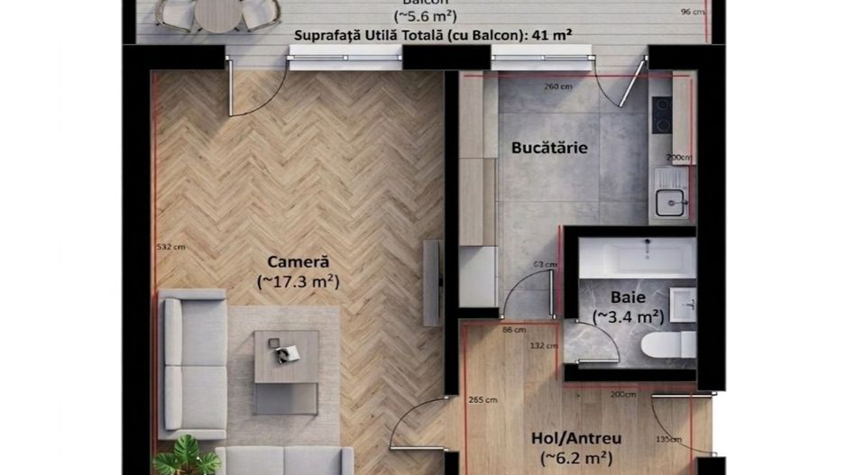 Buiucani/Durlești | 1 cameră, 41 m² - Poză 41
