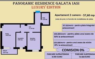 Apartament 2 camere de vanzare in Iasi, Galata, 57,60 mp, bloc nou - Poză 2