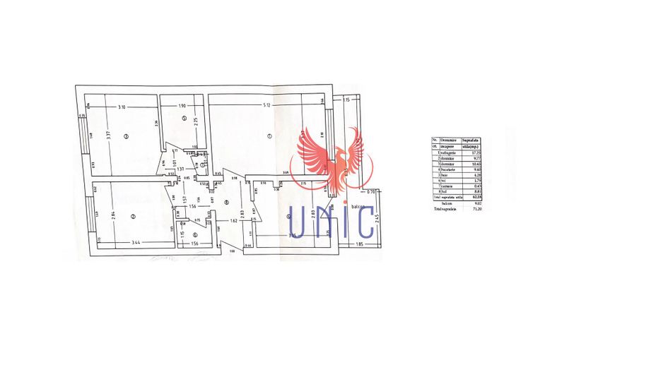 3 camere decomandate, etaj 1, Brazda lui Novac - Schiță 8