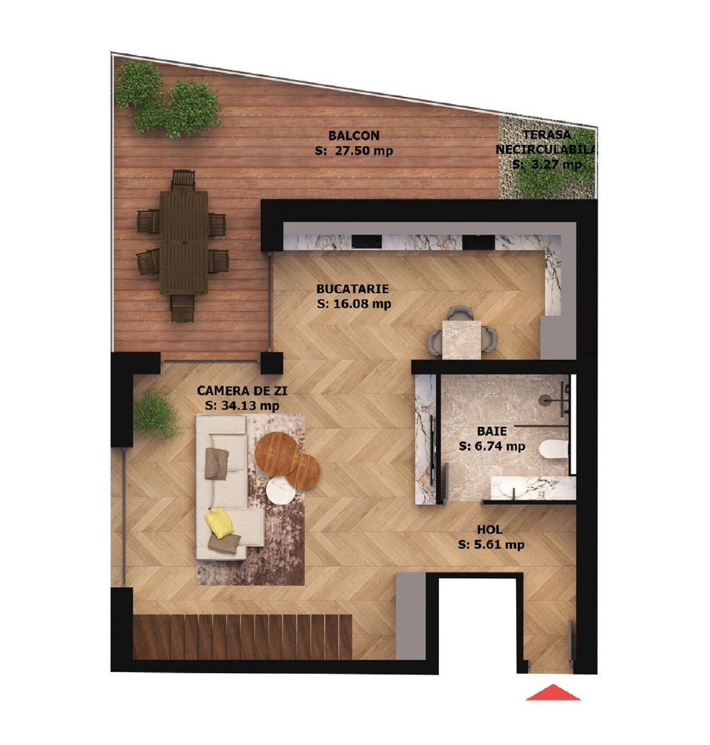 Apartament nou, 2 camere, 281 800 Euro. Comision 0. - Poză 1