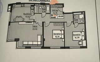 Vânzare, apartament, 3 camere, strada Ceucari, Râșcani - Schiță 2