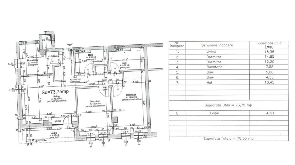 Apartament 3 camere cu panorama spre Lac, 74 m2, langa Iulius Mall - Schiță 30
