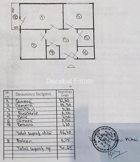 2 Camere 51mp Etaj 3/4 Str. Pravăț, Lângă Metrou, INVESTITIE - Schiță 22