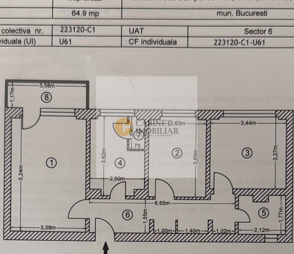 3 Camere - 65MP | Decomandat | 4/10 | Metrou Brancusi la 4 minute - Schiță 7