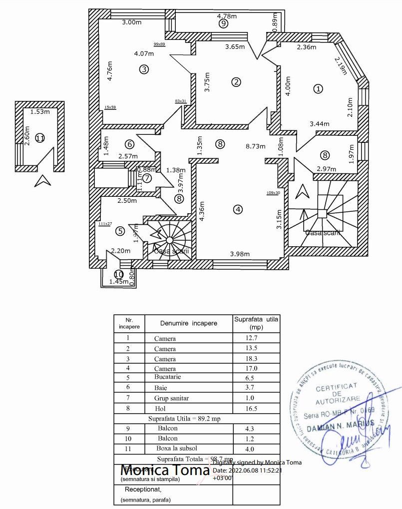 4 CAMERE ‖ BLOC INTERBELIC FAR RISC ‖ CALEA CALARASI ‖ CENTRALA PROPRIE ‖ - Schiță 15