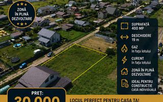 Teren 400 mp, 19 m deschidere,  Berceni - Poză 1