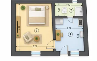 Studio complet renovat, prima închiriere, Blumana, Str. De Mijloc - Schiță 16