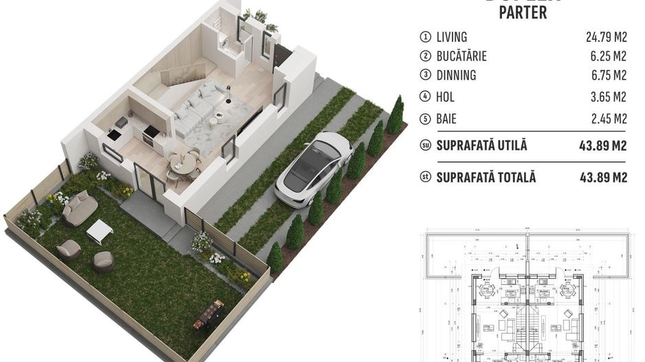 Vila  de tip duplex 4 camere Pompa Caldura Titan Pallady - Schiță 19