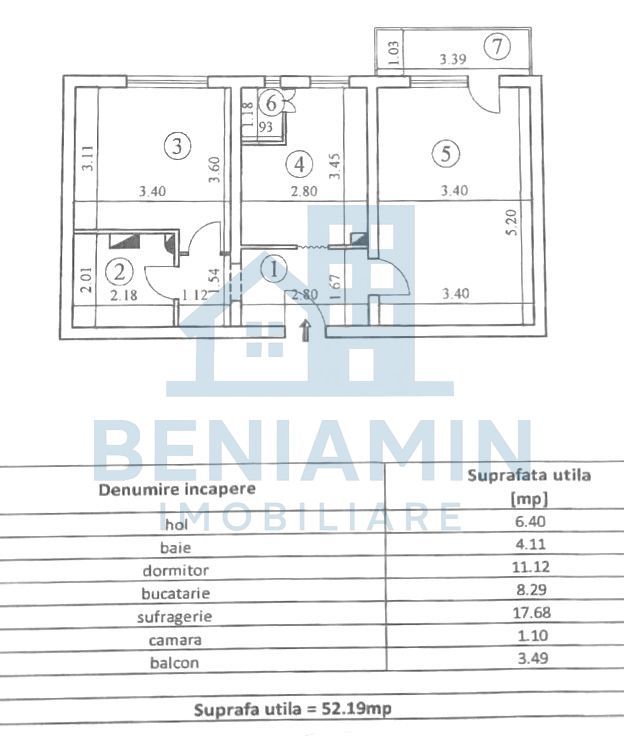 2 Camere-Decomandat- Mobilat-Utilat-Tractorul-Disponibil Imediat - Schiță 7