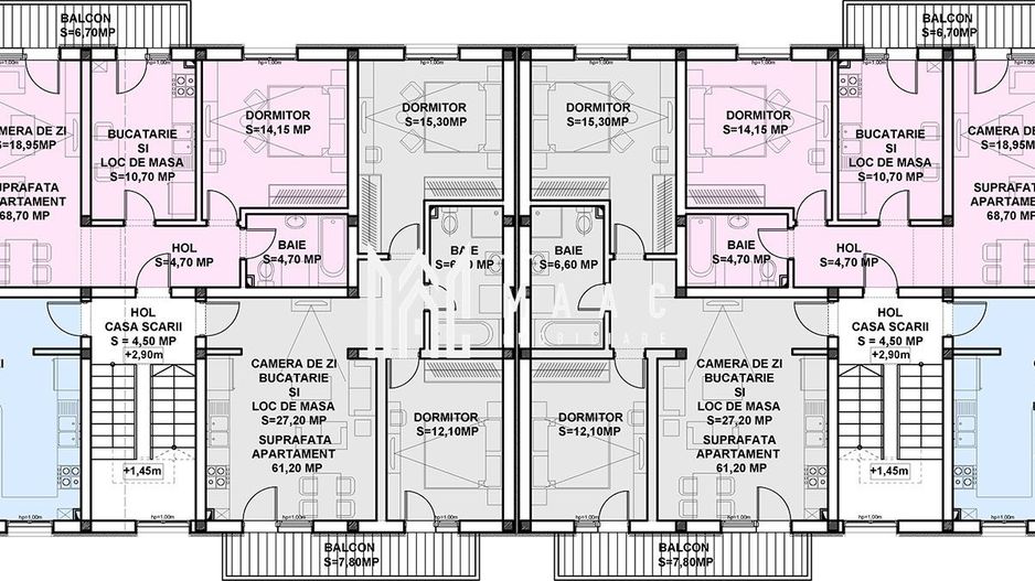 Apartament 3 camere Sibiu | Mihai Viteazul | 61,2 mp, TVA inclus - Poză 9
