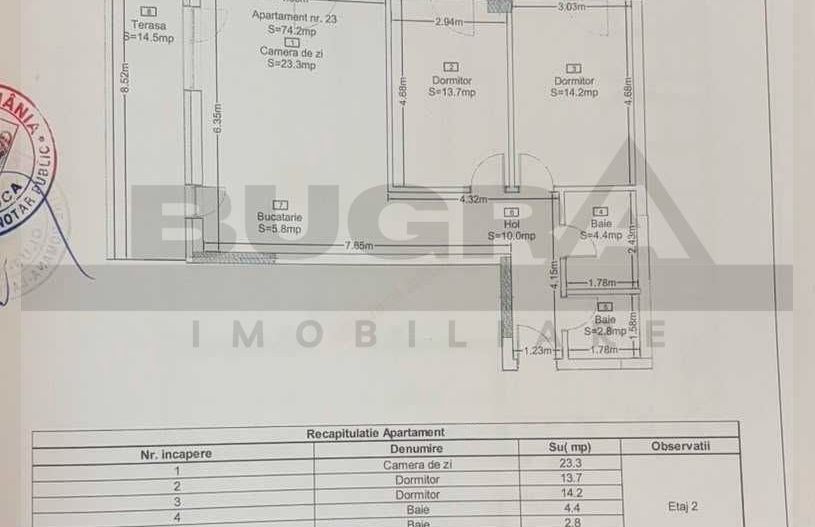 Apartament de 3 camere, bloc nou, 74mp, parcare, boxa, cartier Zorilor - Poză 7