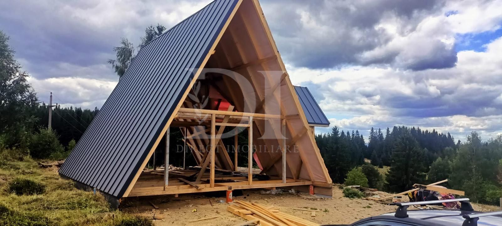 Cabana tip A frame si teren 1000 mp de vanzare / Marisel . Cluj - Poză 1