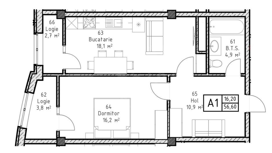 Vânzare, apartamet, 2 camere, str. Alexandru cel Bun, or. Ialoveni - Poză 3