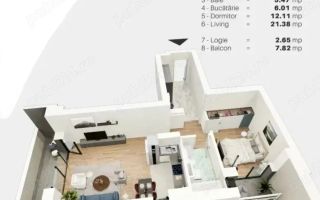 Aradului - Iris | 2 Camere | Loc de parcare | Amenajat Modern - Schiță 10