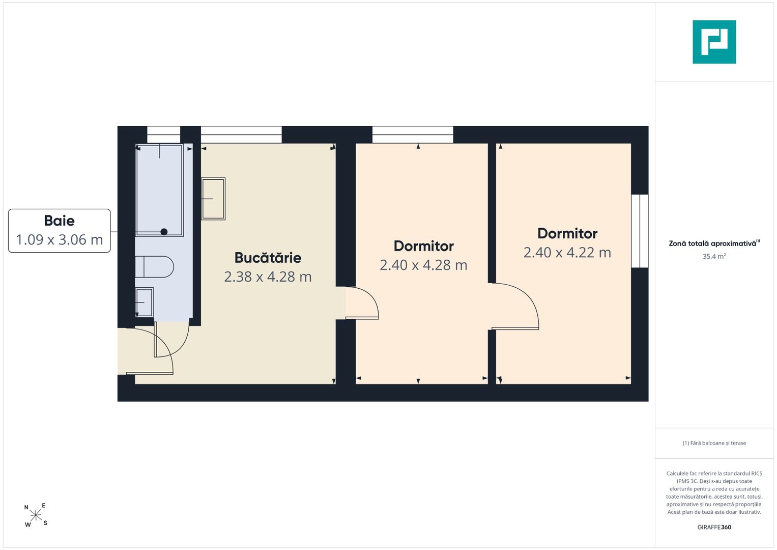44.900 EUR, 2 camere, parter – Ferentari - Poză 1