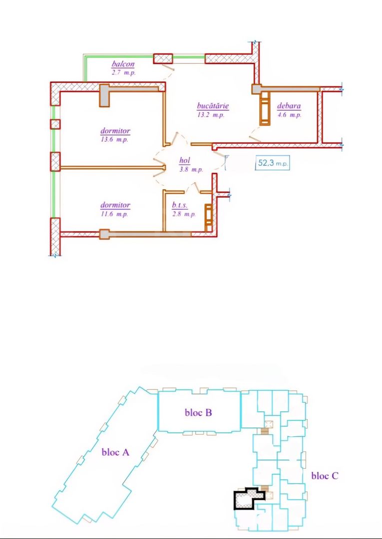 Vânzare, apartament, 2 camere, str. Nicolae Dimo, Durlești - Poză 2