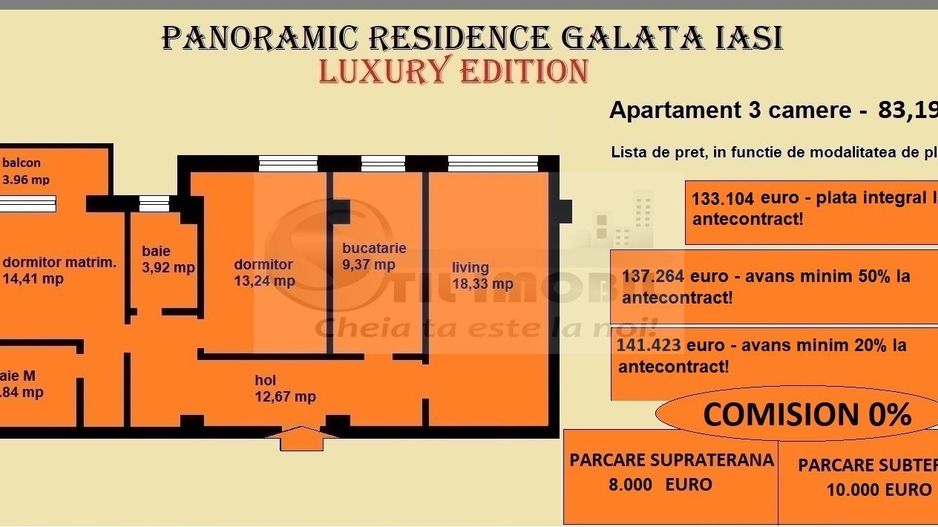 Apartament 3 camere de vanzare in Iasi, Galata, 83,19 mp, bloc nou - Poză 2