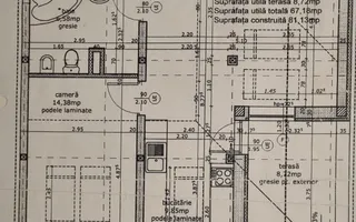 Apartament modern cu 2 camere /  priveliste panoramica si terasa generoasa - Schiță 20