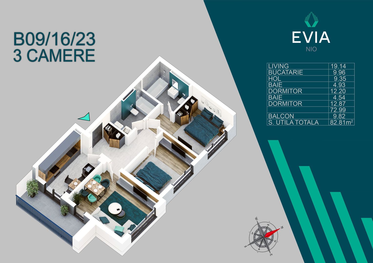 AP. 3CAM. DISPONIBIL IN EVIA NIO/ METROU N. TECLU,SCOALA BRAUNER! - Poză 11