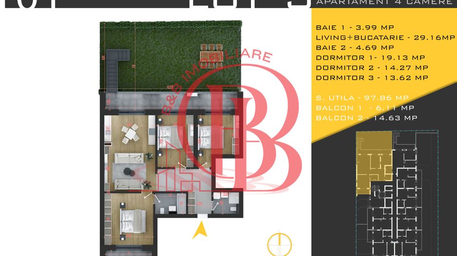 4 camere cu gradina Titan Pallady  Metrou Nicolae Teclu - Schiță 2