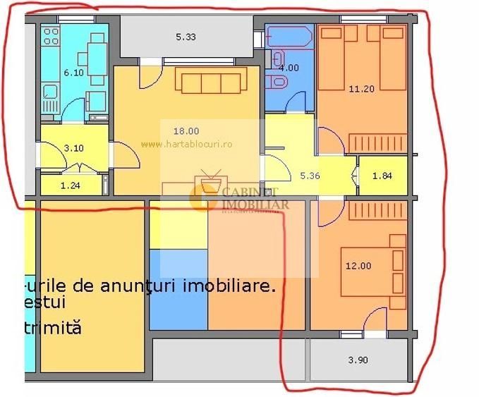 3 Camere-63MP | Reabilitat | Credit | 2 Balcoane | Metrou Lujer - 1min - Schiță 15
