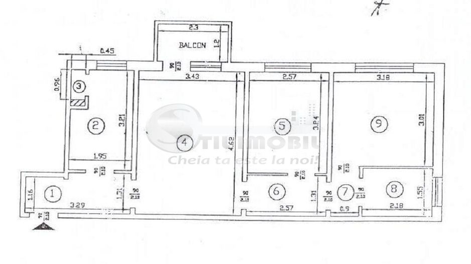 Apartament 3 camere SD, et. 2, Zimbru, mobilat și utilat 95.000 euro - Poză 13