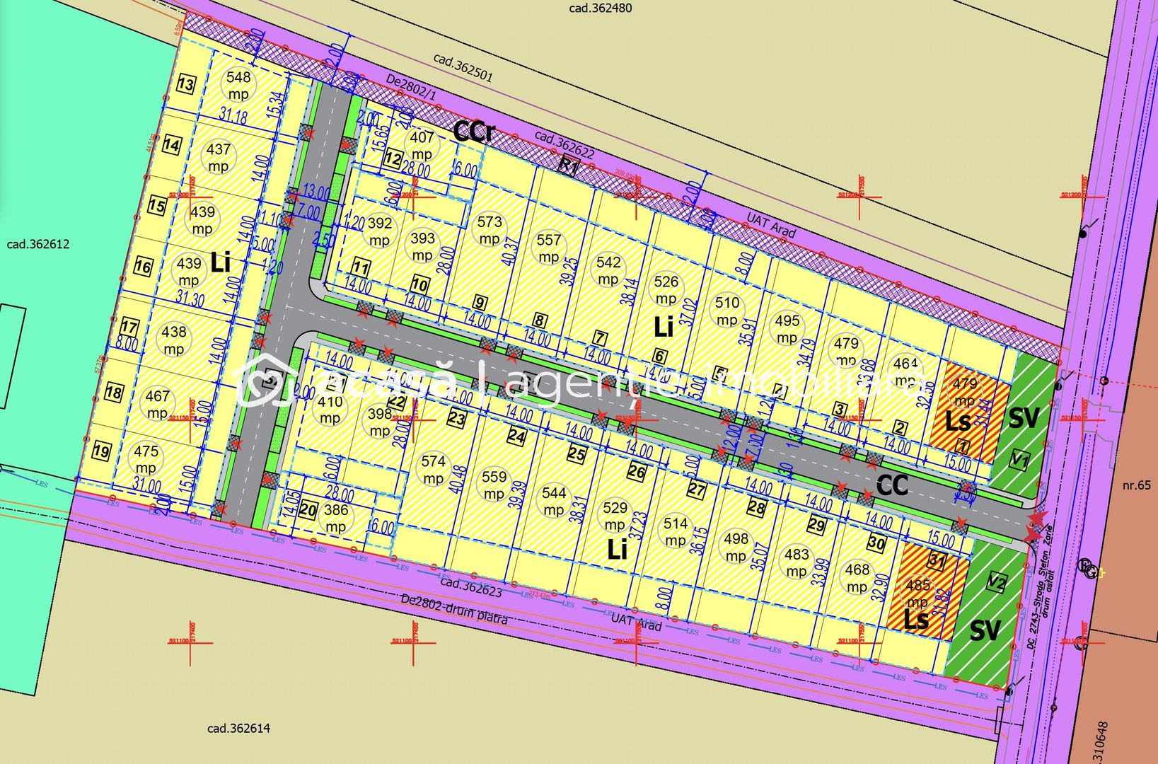 Teren de case în Sânnicolau Mic la 25 eur/mp - Poză 3