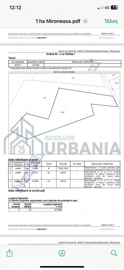 Teren intravilan 10.000 mp în Schitul Hadâmbului, comuna Mironeasa, județul Iași - Poză 1
