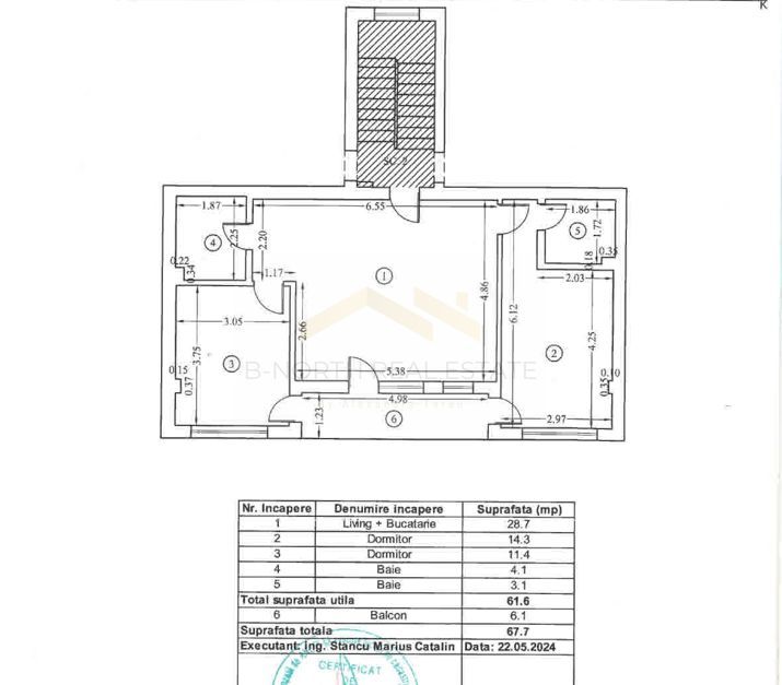 Apartament 3 camere premium | Orientare sud | 2 băi | 2 parcări City Nord Tunari - Poză 17